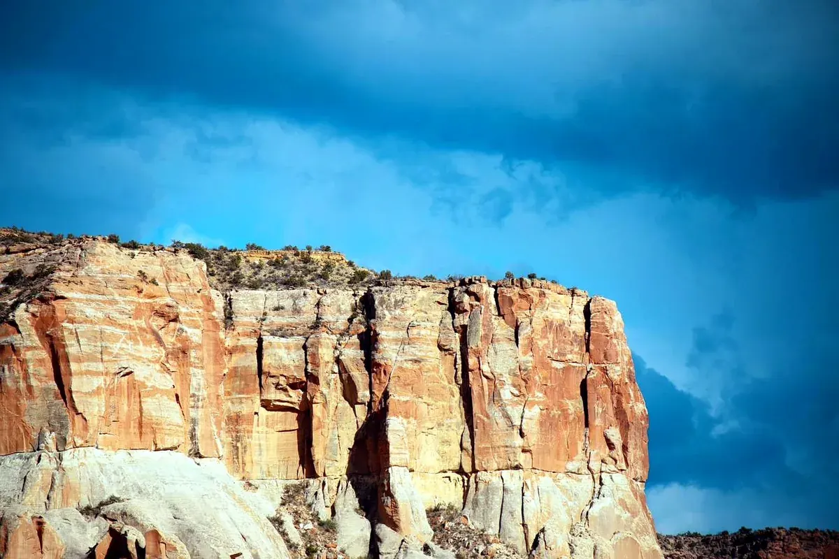 Blue sky over rocky mountain, Zuni, New Mexico